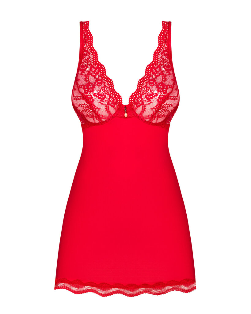 Naktiniai moterims Obsessive Chemise Luvae Babydoll NMP60148.1907, raudoni kaina ir informacija | Naktiniai, pižamos moterims | pigu.lt