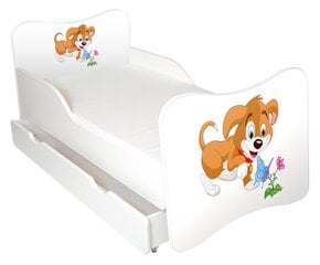Детская кровать с матрасом и ящиком для постельного белья Ami 45, 140x70 см цена и информация | Детские кровати | pigu.lt