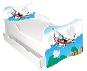 Детская кровать с матрасом и ящиком для постельного белья Ami 43, 140x70 см цена и информация | Детские кровати | pigu.lt