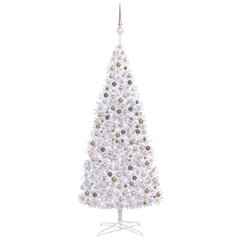 Dirbtinė Kalėdų eglutė su LED ir žaisliukais, balta, 400cm kaina ir informacija | Eglutės, vainikai, stovai | pigu.lt