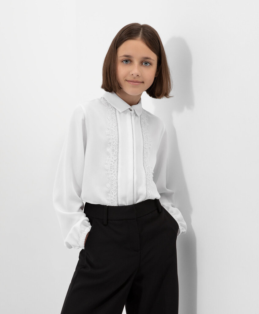 Gulliver palaidinė su nėriniais mergaitėms, balta kaina ir informacija | Megztiniai, bluzonai, švarkai mergaitėms | pigu.lt
