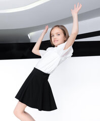 Блузка Gulliver с широкими рукавами для девочек, белая цена и информация | Футболка для девочек | pigu.lt