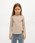 Gulliver megztinis aukštu kaklu mergaitėms, smėlio spalvos kaina ir informacija | Megztiniai, bluzonai, švarkai mergaitėms | pigu.lt