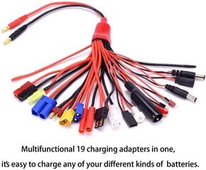 19-в-1 Banana Plug Rc Lipo Charger Adapter Cable  цена и информация | Смарттехника и аксессуары | pigu.lt