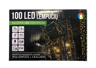 Gatvės girlianda 100LED/10 m + 1,5 m, įvairiaspalvė - 4 spalvos + balta FLASH (201) 6824 kaina ir informacija | Girliandos | pigu.lt