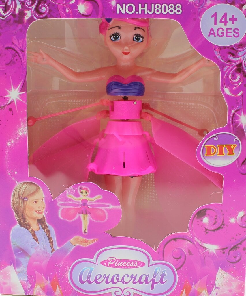 Skraidanti lėlė Fėja Magic Princess, rožinė kaina ir informacija | Žaislai mergaitėms | pigu.lt