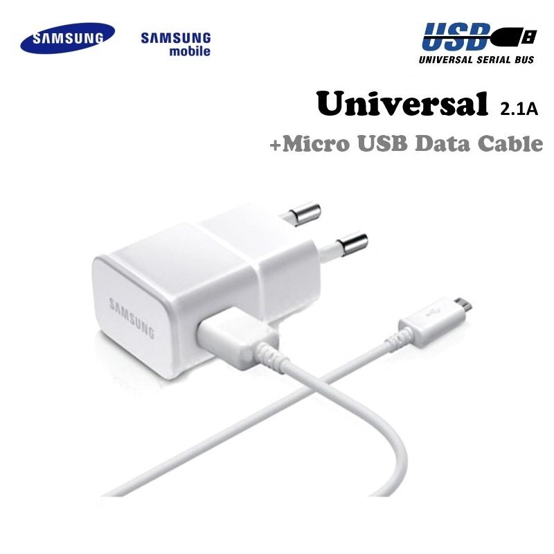 Kroviklis Samsung ETA-U90EWE Universal USB Plug 2A Charger + ECB-DU4EWE Micro USB Cable White (OEM) kaina ir informacija | Krovikliai telefonams | pigu.lt