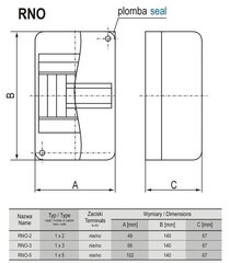 Paviršinio montavimo skirstomasis skydas RNO 2 1x2 kaina ir informacija | Elektros jungikliai, rozetės | pigu.lt