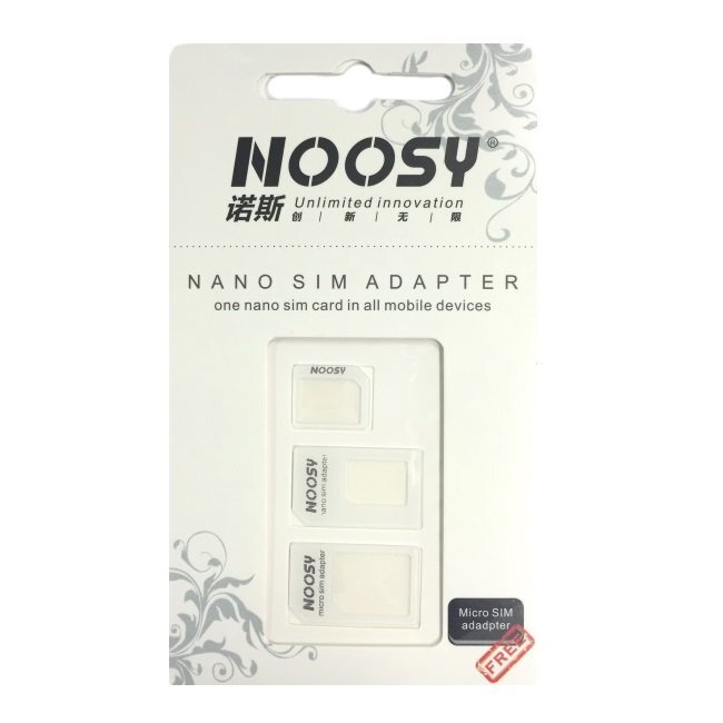 SIM kortelių adapteriai Noosy 3in1 Nano - Micro - Standart kaina ir informacija | Priedai telefonams | pigu.lt