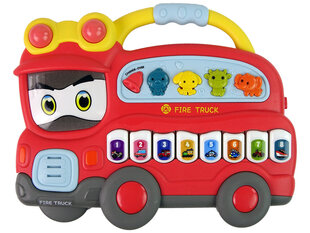 Lean toys Интерактивное фортепиано Пожарная служба Звуки животных Звуки машин Красный цена и информация | Игрушки для малышей | pigu.lt
