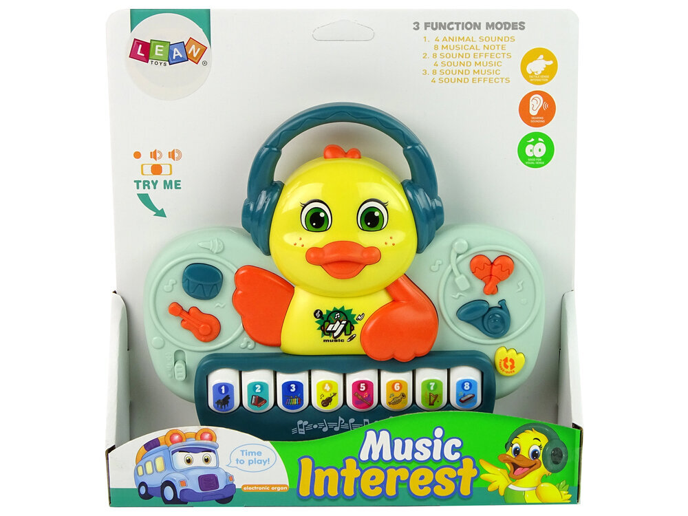 Lean toys Interaktyvus Piano Duck DJ Garsas Muzikos instrumentai Melodijos kaina ir informacija | Žaislai kūdikiams | pigu.lt