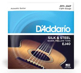 Stygos akustinei gitarai D'Addario EJ40 .011 kaina ir informacija | Priedai muzikos instrumentams | pigu.lt