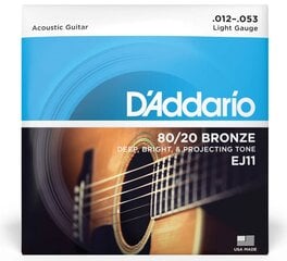 Струны для акустической гитары D'Addario EJ11 .012 цена и информация | Принадлежности для музыкальных инструментов | pigu.lt