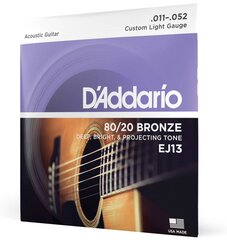 Stygos akustinei gitarai D'Addario EJ13 .011 kaina ir informacija | Priedai muzikos instrumentams | pigu.lt