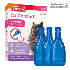 Lašai su feromonais katėms Beaphar CatComfort Calming Spot on, 3x0,55 ml цена и информация | Витамины, добавки и средства от паразитов для кошек | pigu.lt