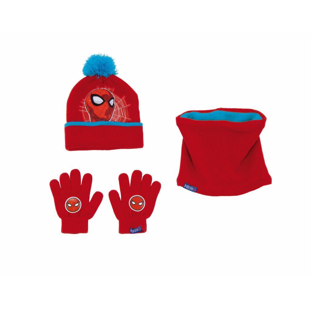 Kepurė, pirštinės ir kakloKepurė, pirštinės ir kaklo mova vaikams Spiderman Great power, raudona kaina ir informacija | Aksesuarai vaikams | pigu.lt