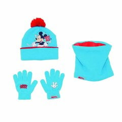 Kepurė, pirštinės ir kaklo mova vaikams Mickey Mouse Happy smiles, mėlyna kaina ir informacija | Aksesuarai vaikams | pigu.lt