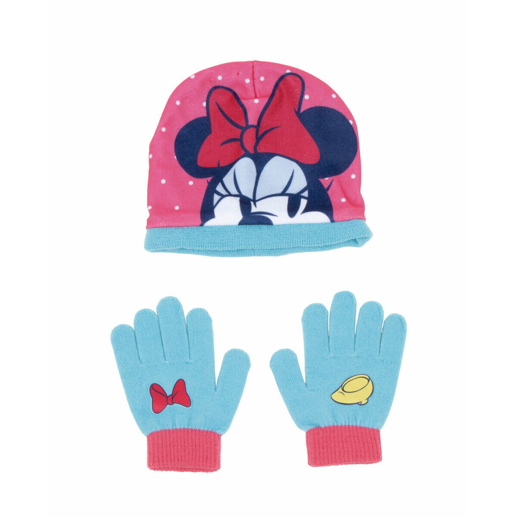 Kepurė ir pirštinės vaikams Minnie Mouse Lucky, mėlyna kaina ir informacija | Aksesuarai vaikams | pigu.lt