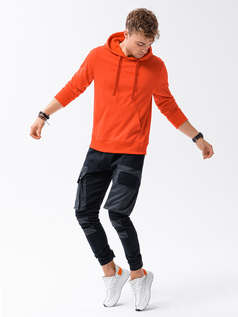Džemperis vyrams Ombre Clothing B1351, oranžinis kaina ir informacija | Džemperiai vyrams | pigu.lt
