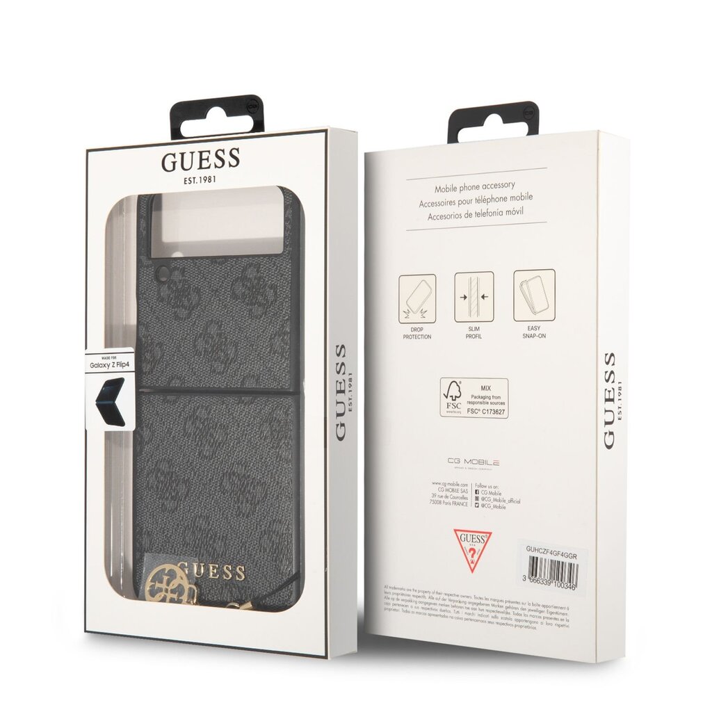 Guess 4G Charms Samsung Galaxy Z Flip 4 Grey цена и информация | Telefono dėklai | pigu.lt