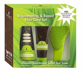 Набор для ухода за волосами Macadamia Rejuvenating Repair Set: шампунь, 300 мл + маска для волос, 100 мл + щетка для волос  цена и информация | Шампуни | pigu.lt