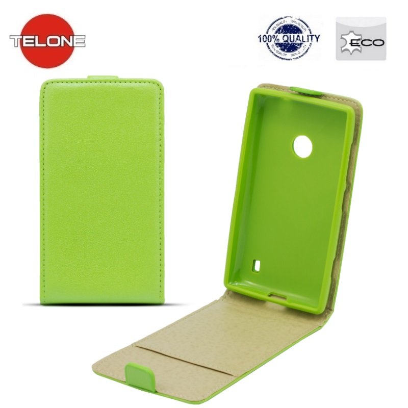 Atverčiamas dėklas Telone Shine Pocket Slim Flip Case skirtas LG L90 (D405), Žalia