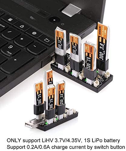 1 vnt. 1S LiPo akumuliatoriaus įkroviklis USB 3.8V / 4.35V 6 kanalų LiSV įkroviklis 1S Small Tiny Whoop Blade Inductrix Micro JST 1.25 JST-PH 2.0 mCX mCPX jungtys kaina ir informacija | Išmanioji technika ir priedai | pigu.lt