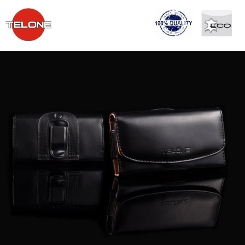 Telone Viva Universal Size (8x15cm) Samsung N7100 Note 2 / Note 3 Eco Leather Belt Case Black kaina ir informacija | Telefono dėklai | pigu.lt