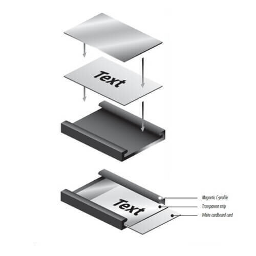 4cm magnetiniai profiliai etiketėms, 20cm kaina ir informacija | Kanceliarinės prekės | pigu.lt