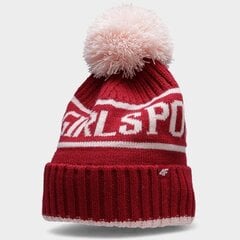 Kepurė 4F Jr HJZ22-JCAD005 62S, raudona kaina ir informacija | Kepurės, pirštinės, šalikai mergaitėms | pigu.lt