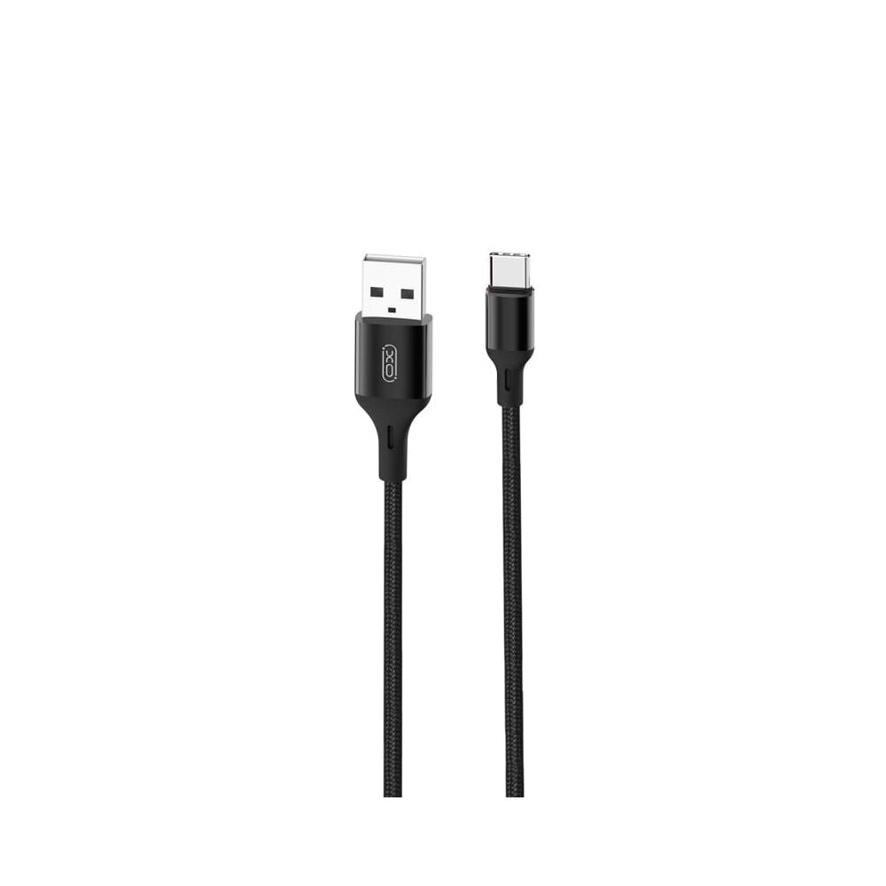 XO cable NB143 USB - USB-C 2,0 m 2,4A black kaina ir informacija | Kabeliai ir laidai | pigu.lt