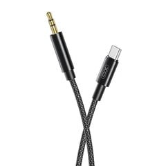 XO cable audio NB-R211B USB-C - jack 3,5mm 1,0 m black kaina ir informacija | Kabeliai ir laidai | pigu.lt