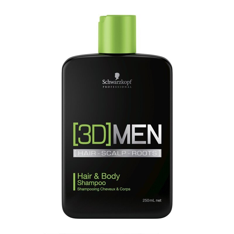 Šampūnas ir dušo želė vyrams Schwarzkopf Professional 3DMEN Hair & Body 250 ml цена и информация | Šampūnai | pigu.lt