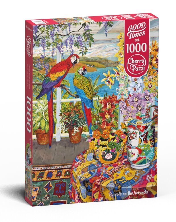 CherryPazzi dėlionės Parrots on the Veranda, 1000 det. kaina ir informacija | Dėlionės (puzzle) | pigu.lt