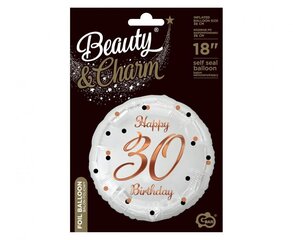 Воздушный шар из фольги Beauty&Charm, "Happy birthday 30 ", размер 18" цена и информация | Шарики | pigu.lt