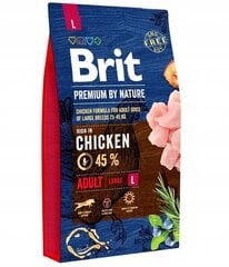 Brit Premium By Nature dideliems šunims su vištiena, 9 kg kaina ir informacija | Sausas maistas šunims | pigu.lt