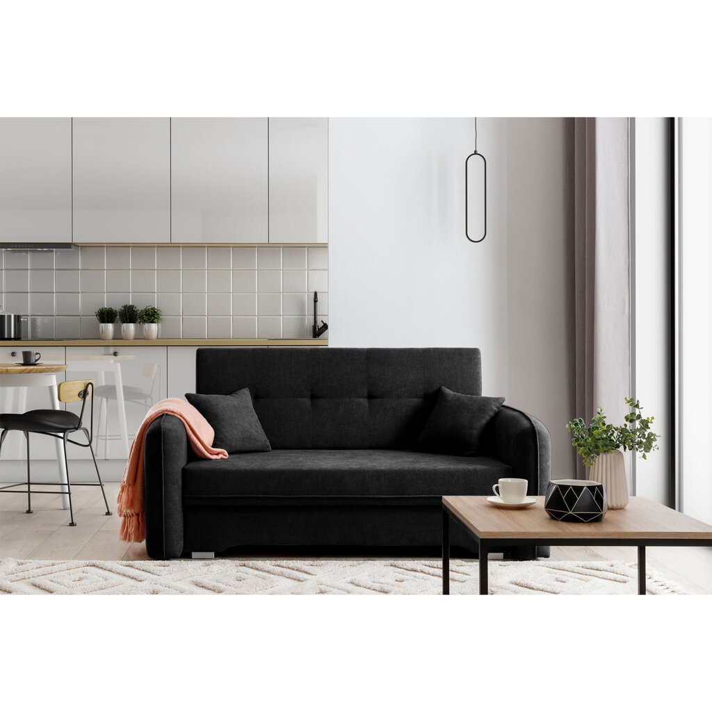 Sofa NORE Laine, juoda цена и информация | Sofos | pigu.lt