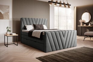 Кровать NORE Candice Flores 04, 180x200 см, серый цвет цена и информация | Кровати | pigu.lt