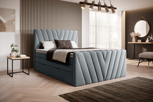 Lova NORE Candice Velvetmat 04, 180x200 cm, pilka kaina ir informacija | Lovos | pigu.lt