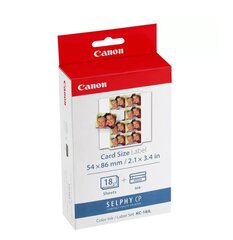 Canon KC-18IL Colour Ink + Paper Set Mini Stickers - 18 Sheets kaina ir informacija | Spausdintuvai | pigu.lt