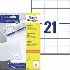 Lipnios etiketės Avery Zweckform, 21x100 vnt. kaina ir informacija | Kanceliarinės prekės | pigu.lt