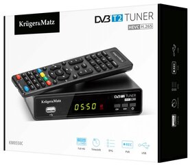 Тюнер KRUGER & MATZ DVB-T2 H.265 HEVC KM0550C цена и информация | ТВ-антенны и аксессуары к ним | pigu.lt