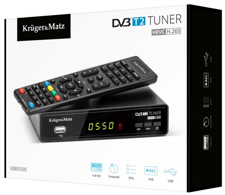 Kruger&Matz DVB-T2 H.265 цена и информация | TV antenos ir jų priedai | pigu.lt