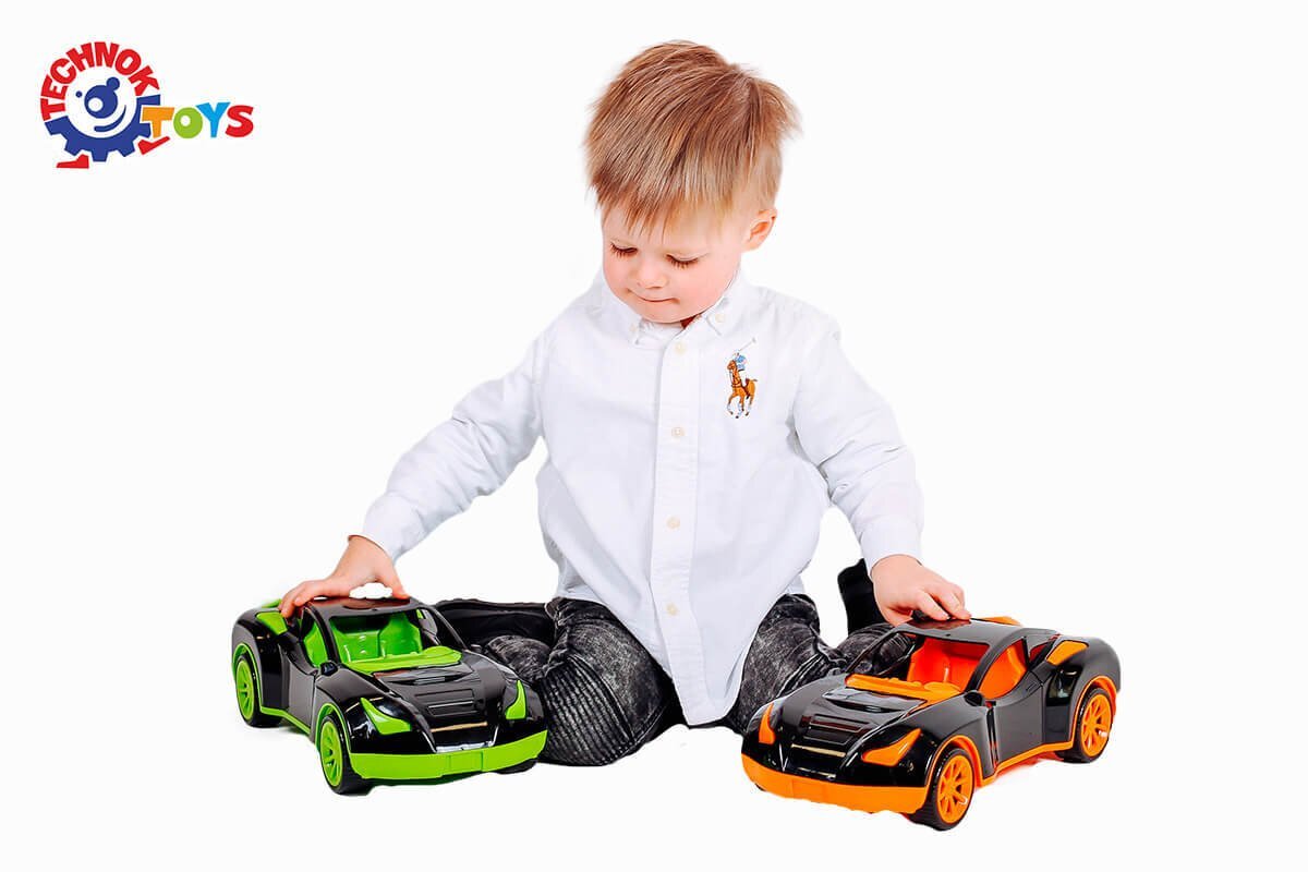Vaikiška sportinė mašina Technok, juoda/žalia kaina ir informacija | Žaislai berniukams | pigu.lt