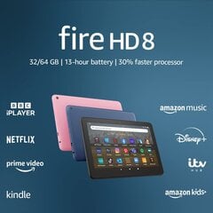 Планшет Amazon Fire HD 8/32 Гб 2022, чёрный kaina ir informacija | Планшеты | pigu.lt