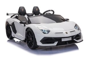 Dvivietis vaikiškas elektromobilis Lean Cars Lamborghini Aventador SX2028, baltas kaina ir informacija | Elektromobiliai vaikams | pigu.lt
