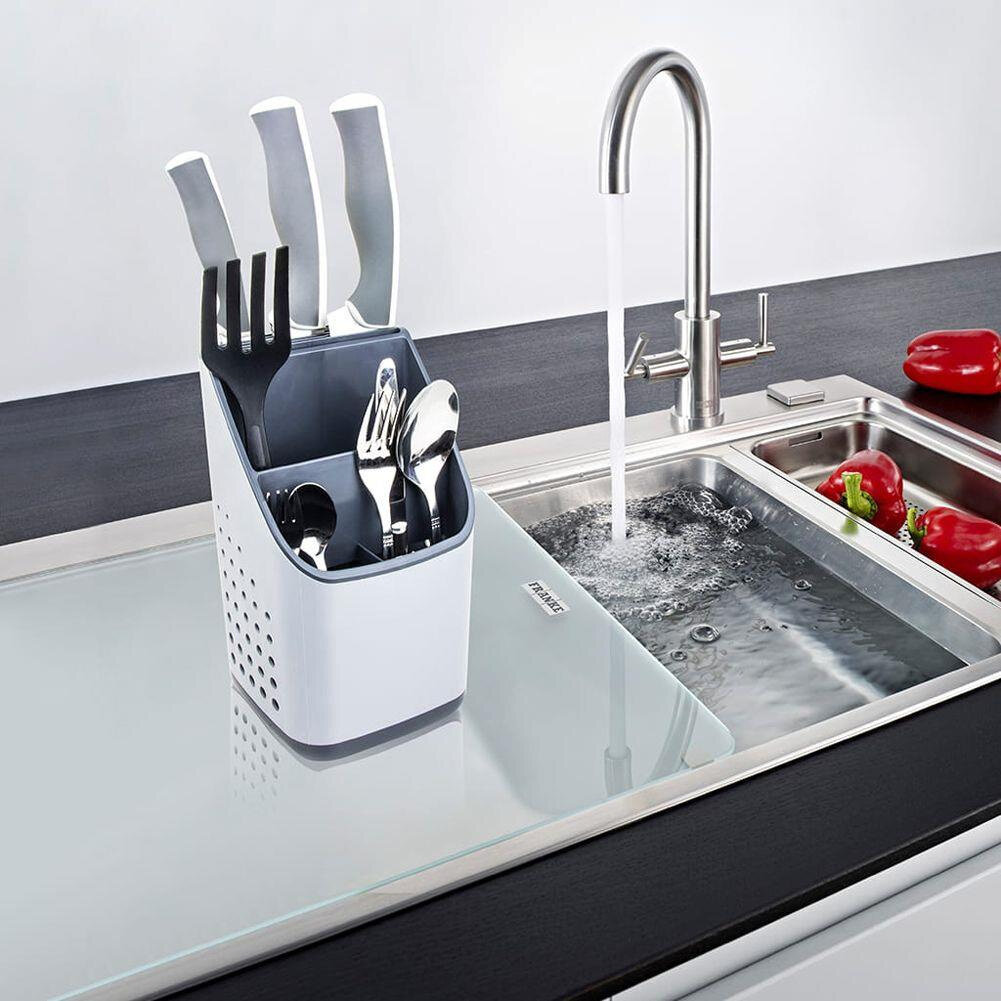 Virtuvinių įrankių stovas, 3 skyriai kaina ir informacija | Virtuvės įrankiai | pigu.lt
