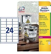 Клейкие этикетки Avery Zweckform Heavy Duty A4, 63,5 x 33,9 мм цена и информация | Канцелярские товары | pigu.lt