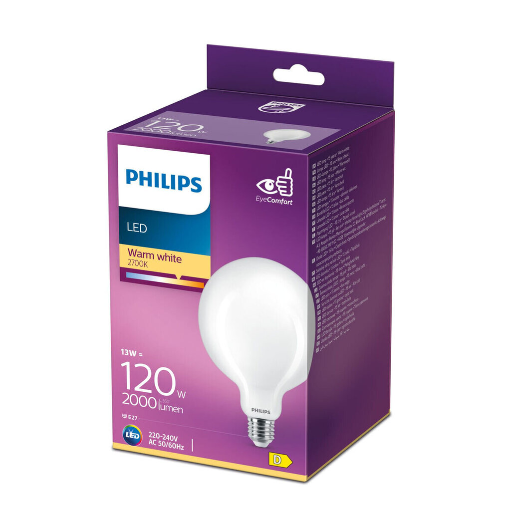 Elektros lemputė LED Philips, E27, 1 vnt. kaina ir informacija | Elektros lemputės | pigu.lt