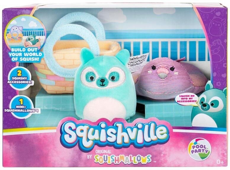 Pliušinių žaislų rinkinys Squishville baseino vakarėlis kaina ir informacija | Minkšti (pliušiniai) žaislai | pigu.lt